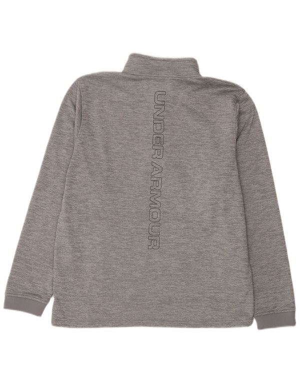 Under Armour Sweat-shirt graphique à col zippé pour homme, grand gris moucheté