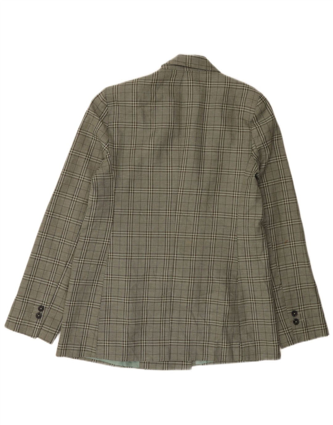 Topshop Veste blazer à double boutonnage pour femme UK 12 à carreaux vert moyen