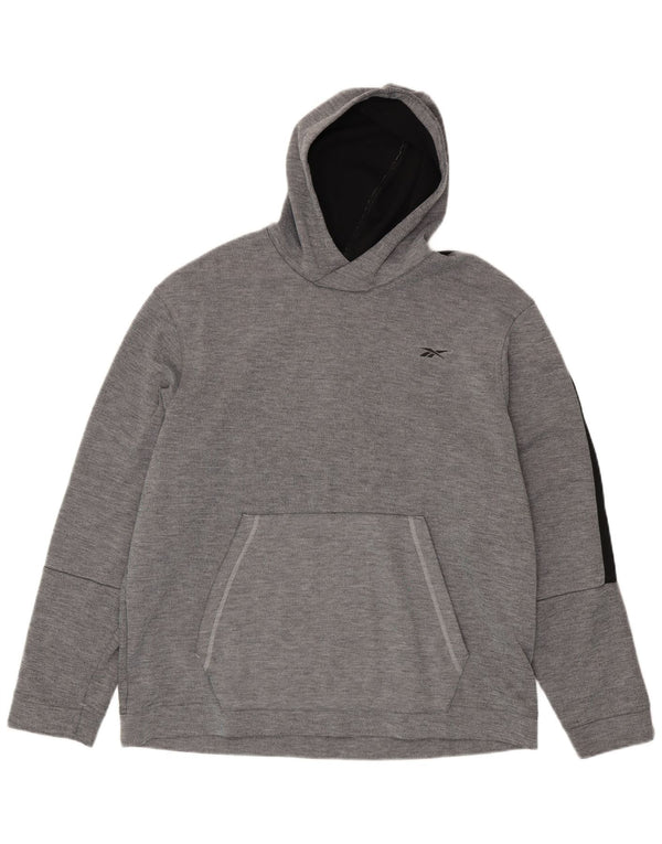 Reebok Pull à capuche pour homme XL Gris Colorblock Polyester