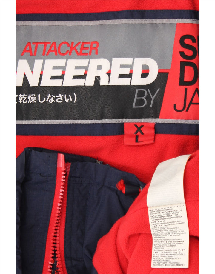 SUPERDRY Veste Coupe-Vent Femme UK 18 XL Bleu Marine Nylon