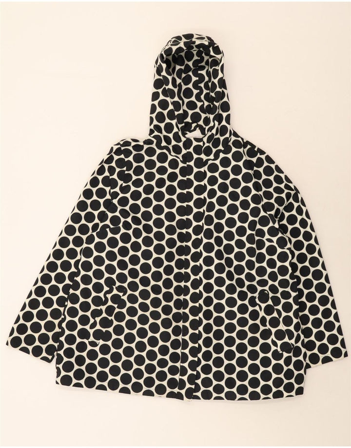 MARKS & SPENCER Veste de pluie à capuche pour femme UK 20 2XL Noir à pois