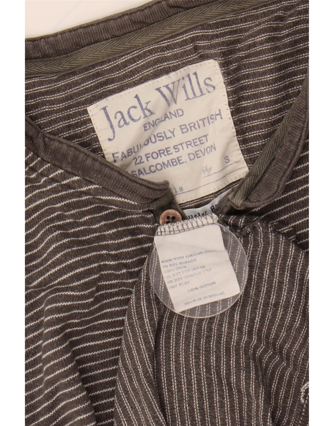 JACK WILLS Haut à manches longues pour homme en coton à fines rayures gris