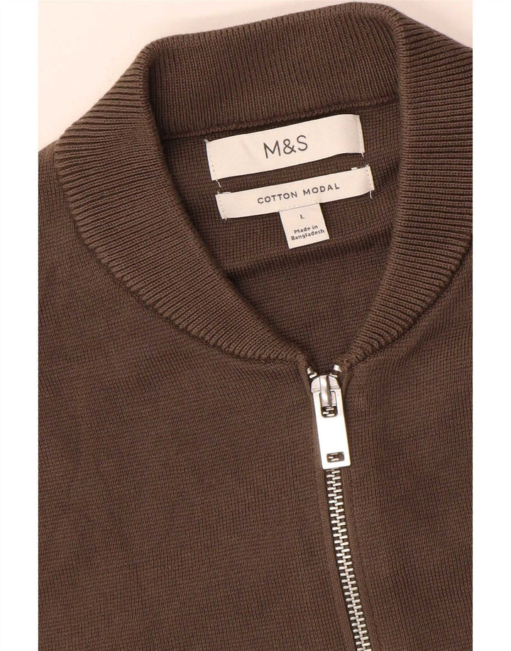 Marks & Spencer Cardigan pour homme en coton marron Taille L