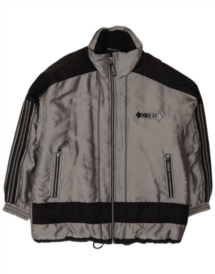 veste coupe-vent vintage pour hommes UK 40 Grand polyester colorblock argenté