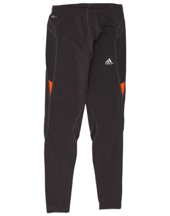 Adidas Climacool Leggings UK 14 Large Gris Colorblock Polyester