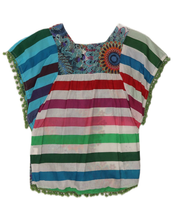 Desigual Haut Chemisier Graphique Batwing Fille 11-12 ans Rayé Multicolore