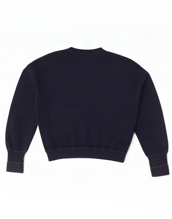 Lacoste Womens Crop V-neck Jumper Pull Taille 38 Moyen Bleu Marine Coton