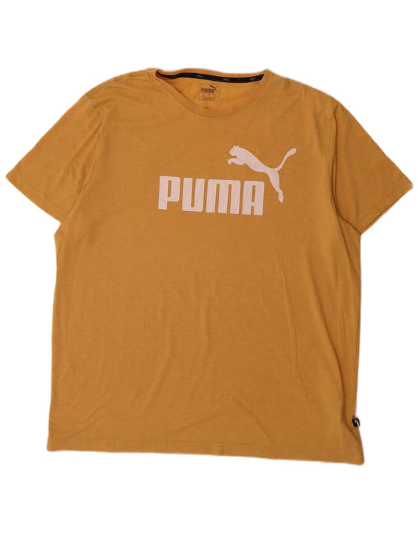 Puma T-shirt graphique pour homme 2XL Jaune moucheté Polyester