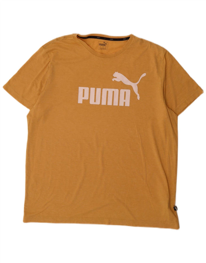 Puma T-shirt graphique pour homme 2XL Jaune moucheté Polyester