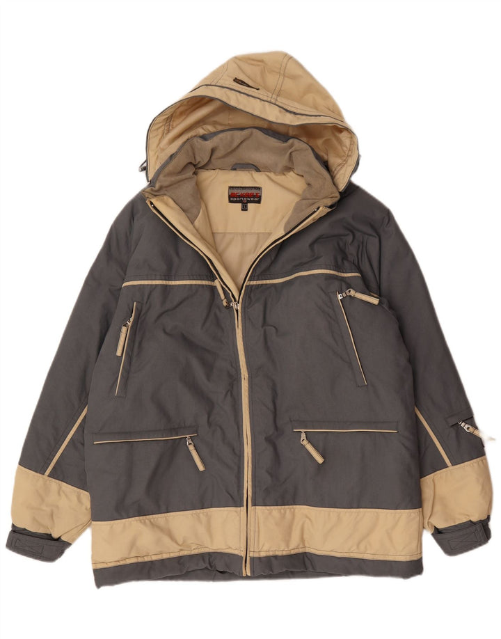 MC Kee's Veste de ski à capuche pour homme UK 40 Large Bleu Colorblock Polyamide
