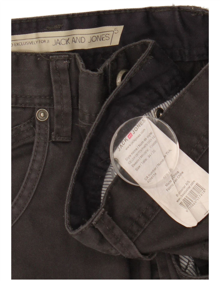 Jack & Jones Pantalon décontracté slim pour homme W34 L25 Noir Polyester