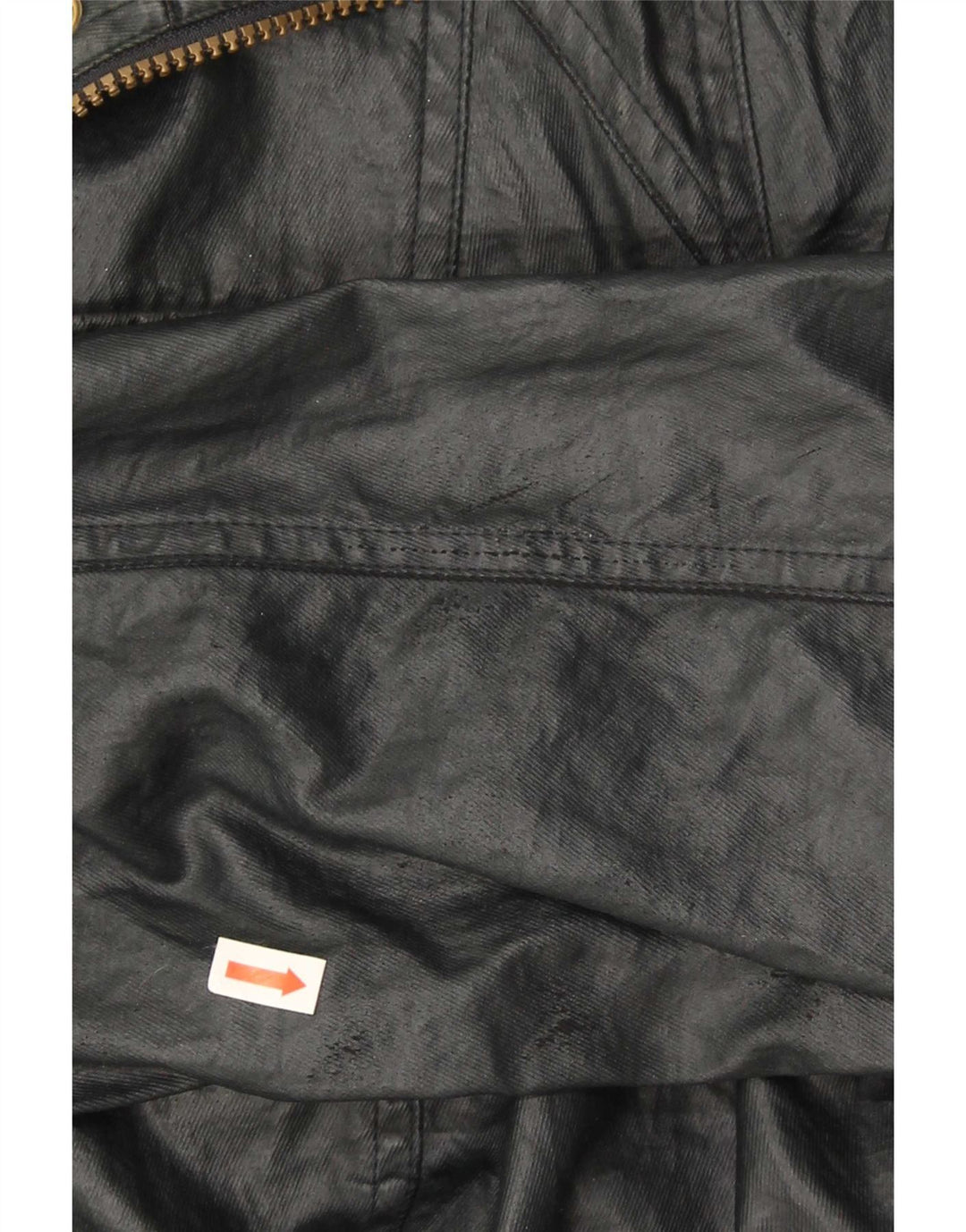 Barbour Veste militaire en simili cuir pour femme UK 14 Large Noir Polyester
