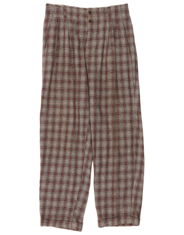 vintage Mens Pegged Chino Pantalon IT 50 Large W32 L32 Gris Check