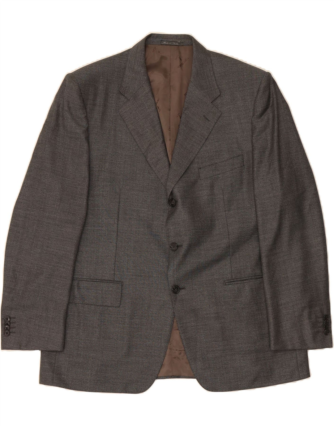 TRUSSARDI Mens 2 Piece Suit IT 56 3XL W38 L29 Grey Wool Vintage Trussardi and Second-Hand Trussardi from Messina Hembry 