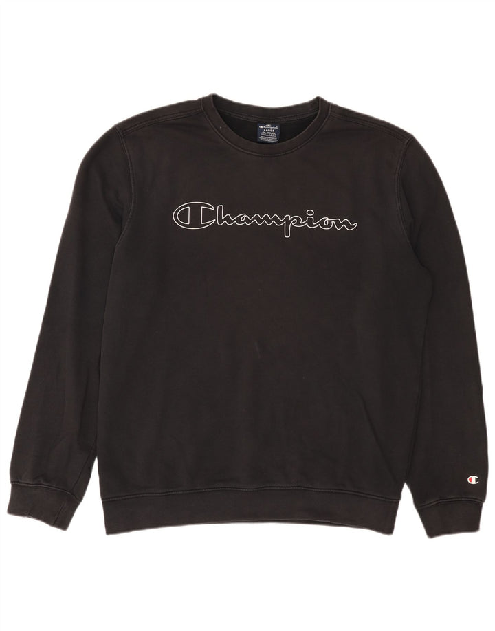 Champion Sweat-shirt graphique pour homme en coton noir Taille L