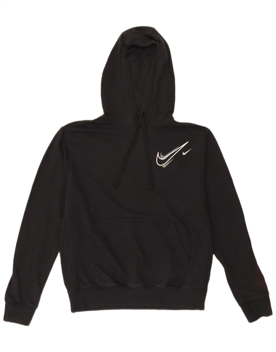 Nike Pull à capuche graphique en coton noir moyen pour homme