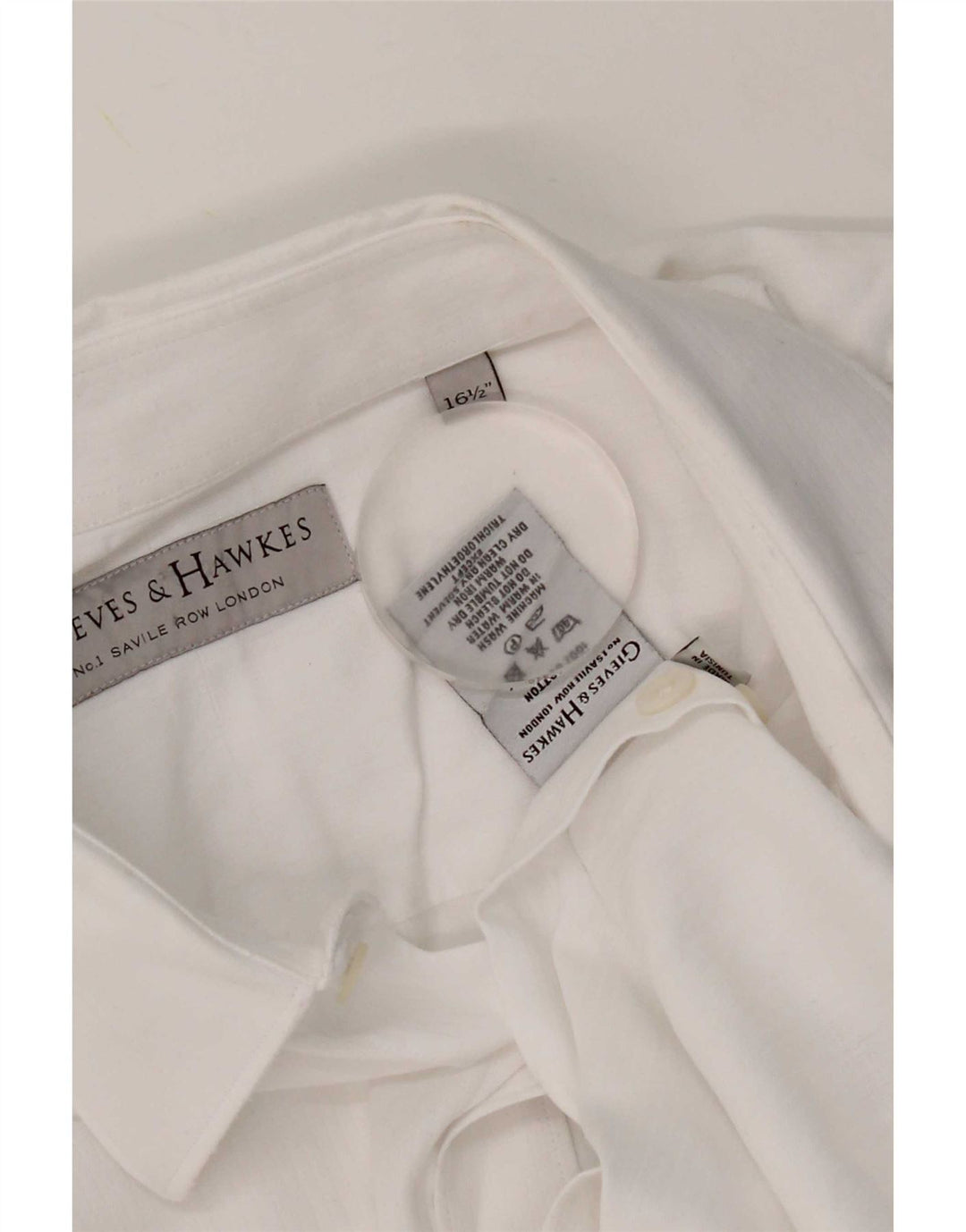 Gieves & Hawkes Chemise formelle pour homme Taille 16 1/2 Grand coton blanc