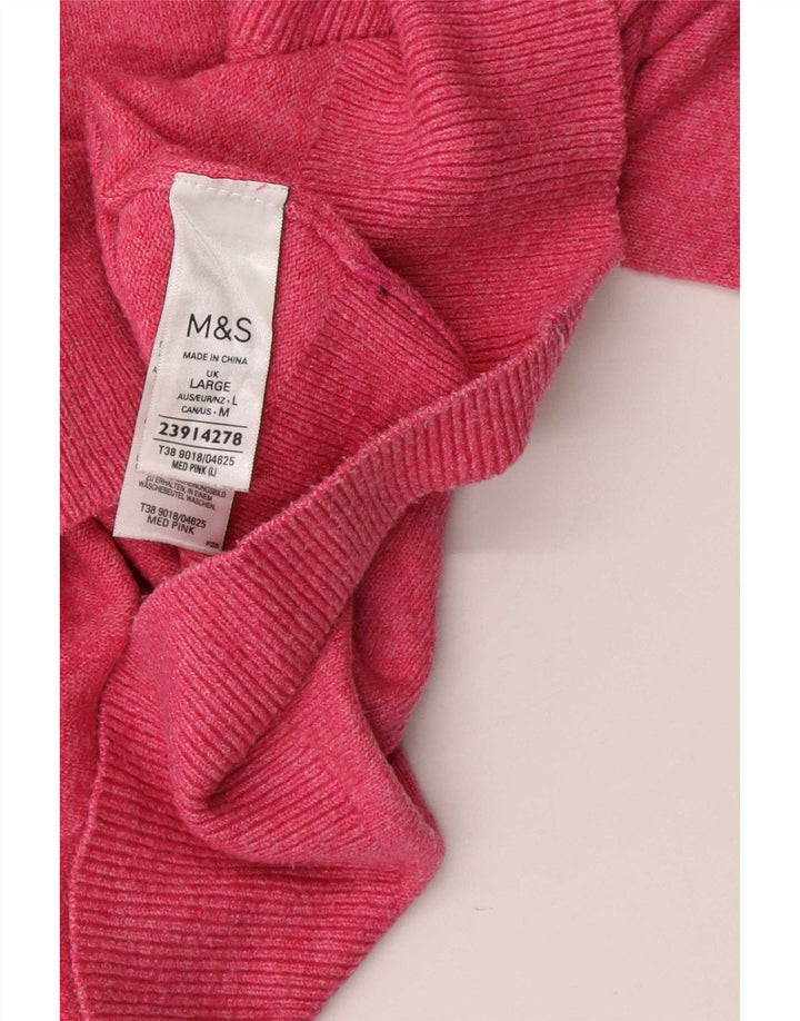 Marks & Spencer Pull à col polo pour femme UK 16 Large Rose Polyester