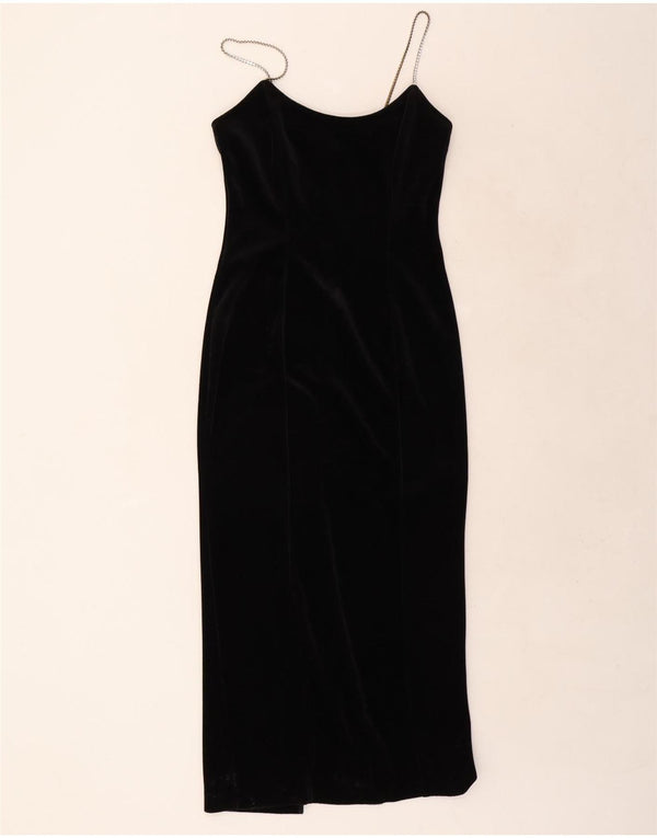 Dorothy Perkins Robe Maxi Slip pour Femme UK 10 Petit Triacétate Noir