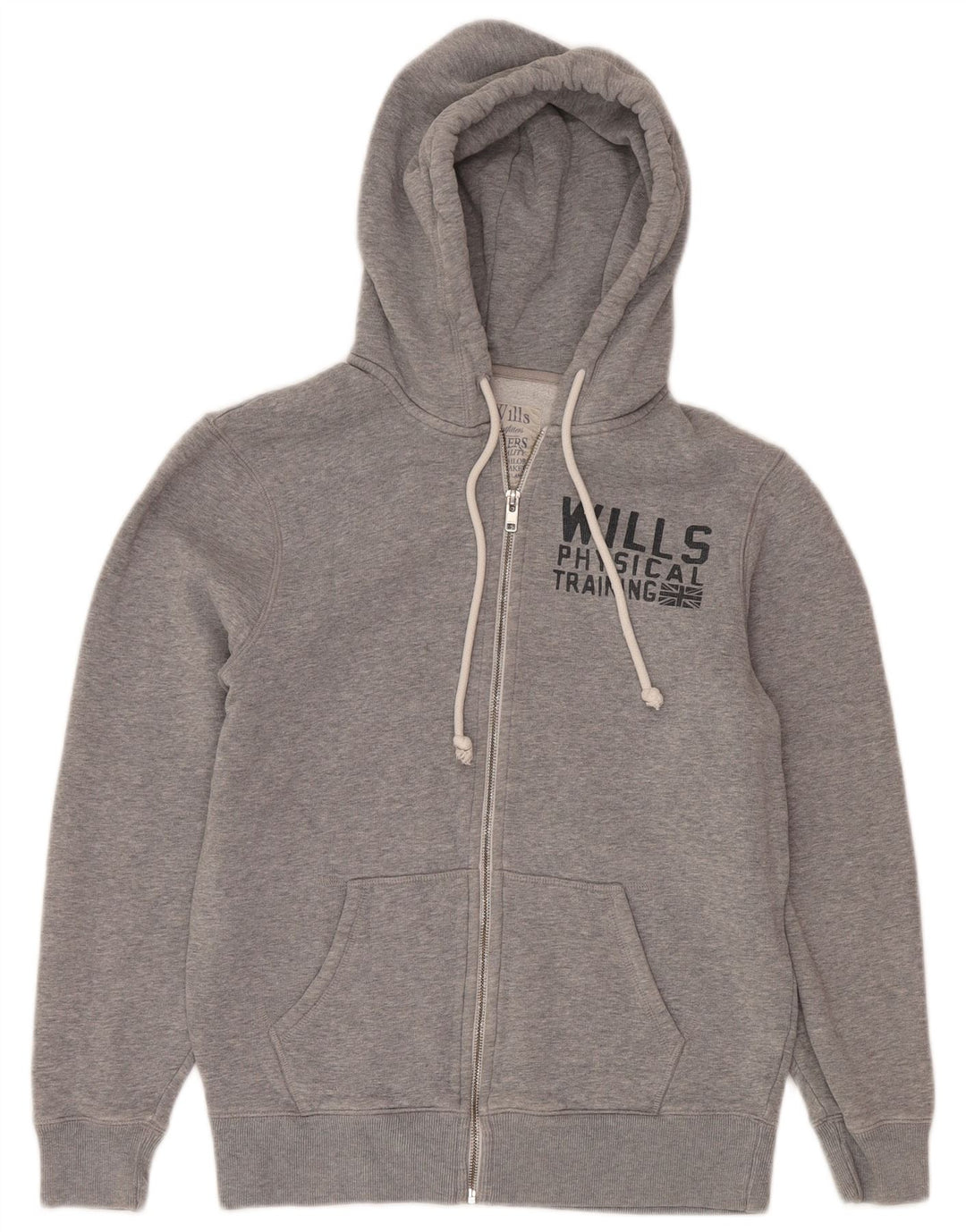 Jack Wills Pull à Capuche Graphique Zippé Homme Gris Moyen Coton
