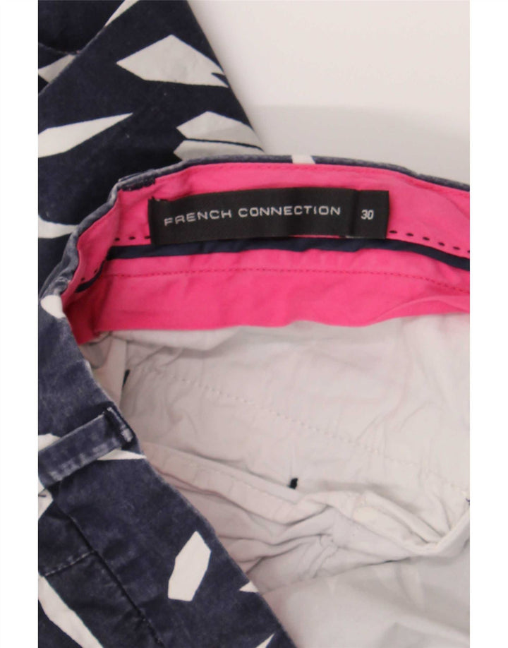 French Connection Short Chino Homme W30 Coton Géométrique Bleu Moyen