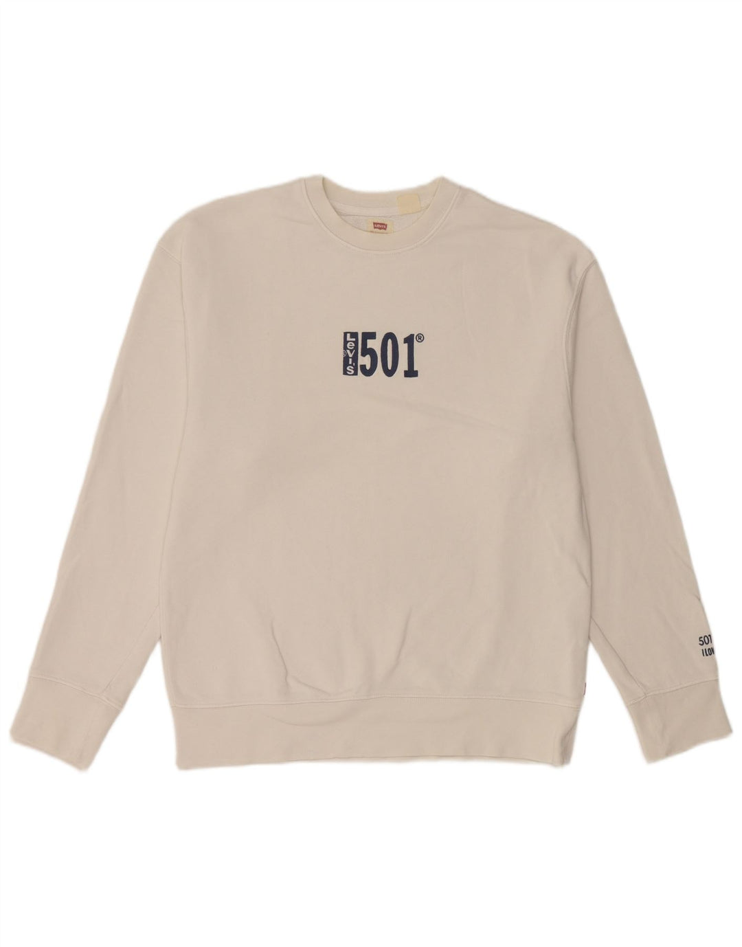 Levi's Graphic Relaxed Fit Sweatshirt Jumper XS Homme Blanc Cassé Coton