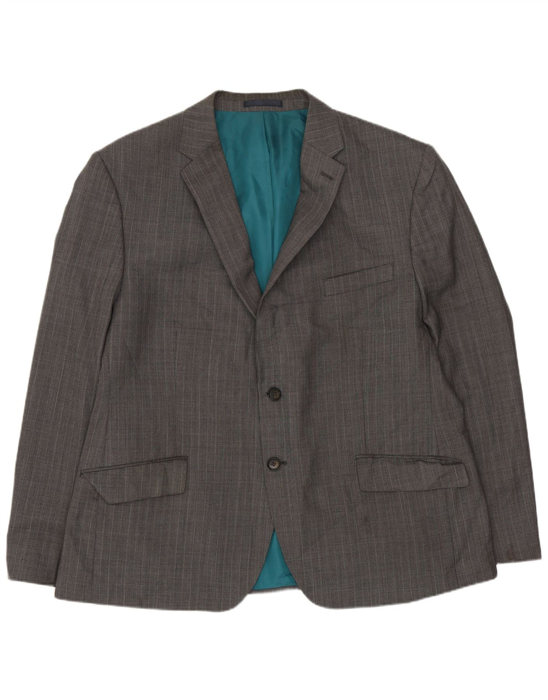 Marks & Spencer Veste blazer à 2 boutons pour homme IT 56 3XL en laine à fines rayures grises