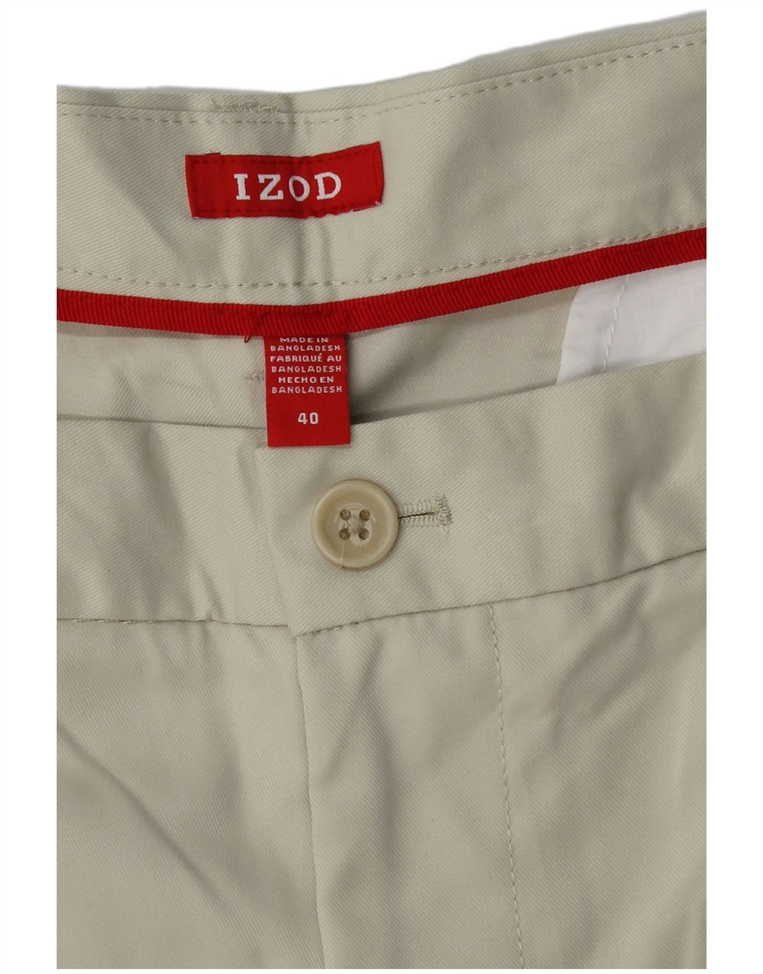 IZOD Short Chino Homme W40 XL Beige Polyester