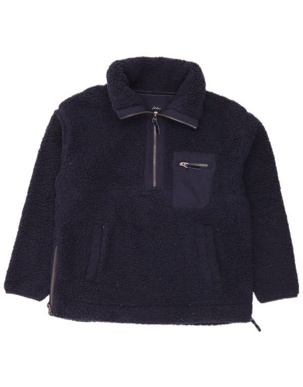 Joules Pull polaire à col zippé pour femme UK 14 Large Bleu marine Polyester