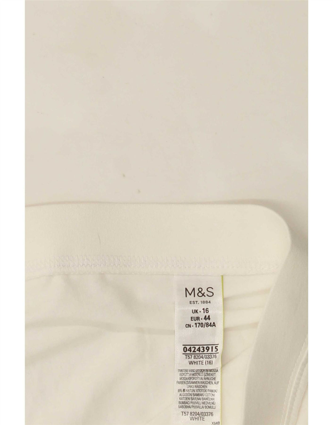 Marks & Spencer Leggings Capri pour femme UK 16 Grand coton blanc