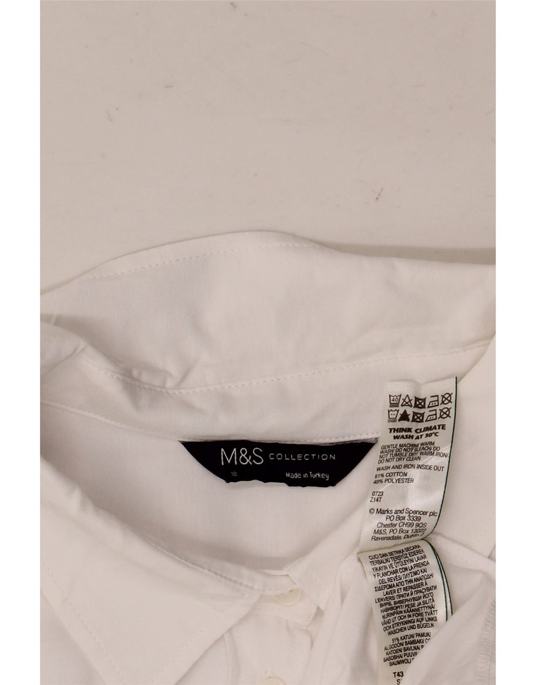 Marks & Spencer Chemise surdimensionnée pour femme UK 18 XL Coton blanc