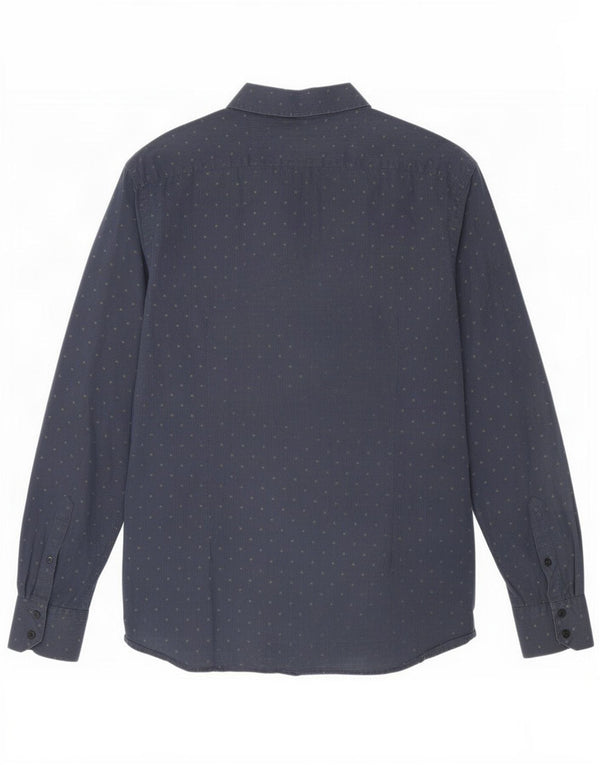 Ted Baker Chemise Homme Taille 4 Large Bleu Marine Tacheté Coton