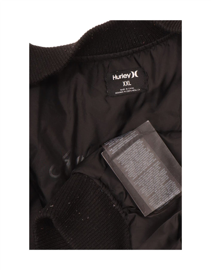 HURLEY Veste Bomber Homme UK 44 2XL Noir Nylon