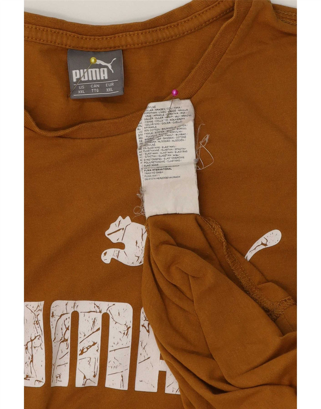 Puma T-shirt graphique pour homme 2XL Marron Coton