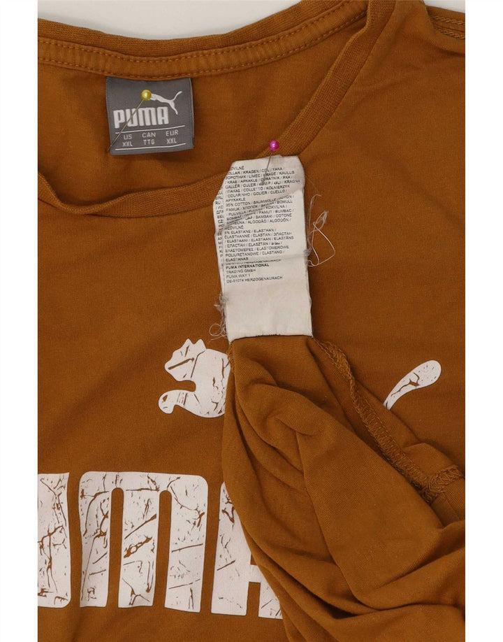 Puma T-shirt graphique pour homme 2XL Marron Coton