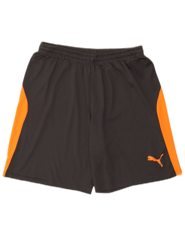 Puma Short de Sport Homme Gris Moyen Colourblock Polyester