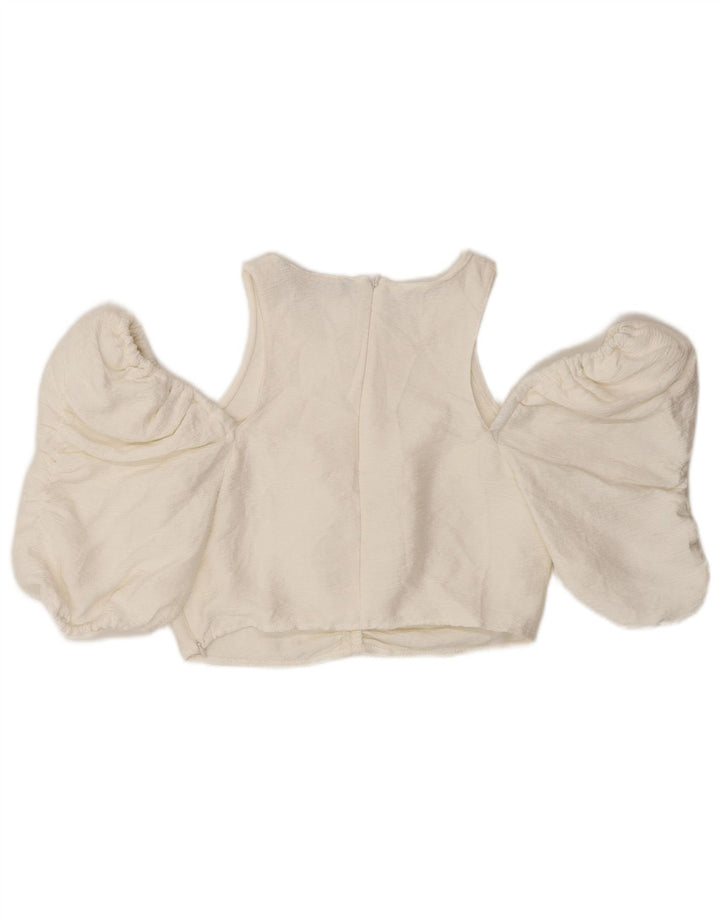 Zara Haut court à épaules dénudées pour femme UK 12 Blanc moyen