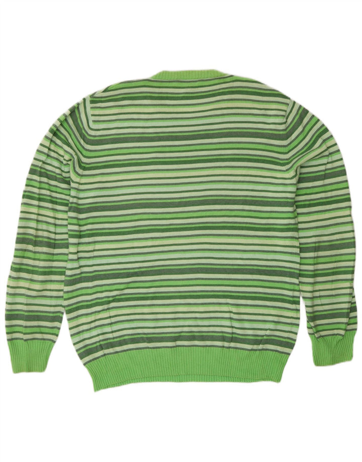 Henry Cottons Pull col rond homme rayé vert moyen