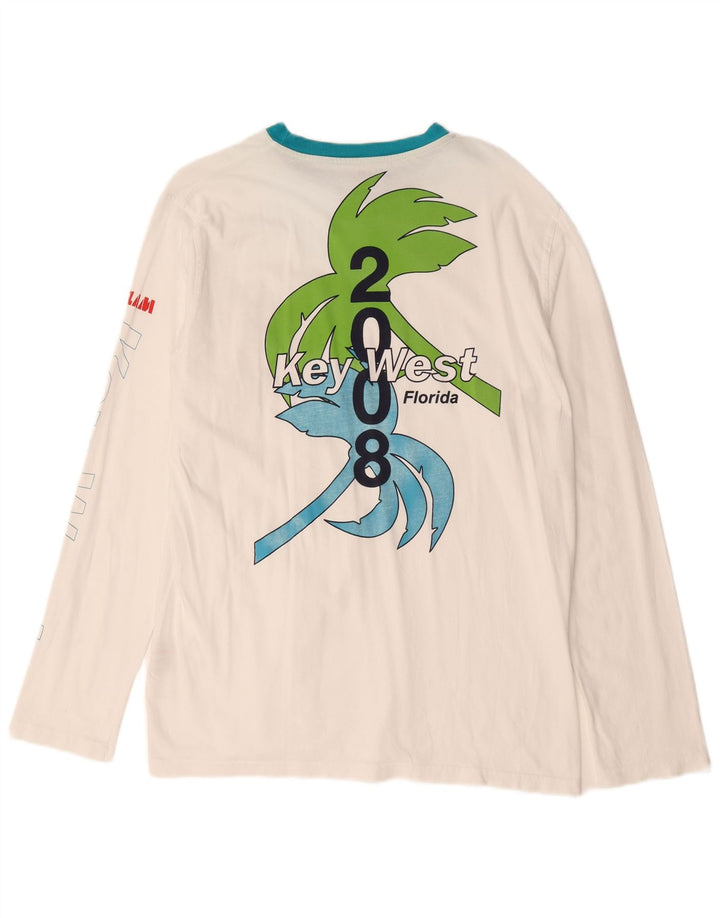 Slam Homme Florida Graphic Top Manches Longues Grand Coton Blanc