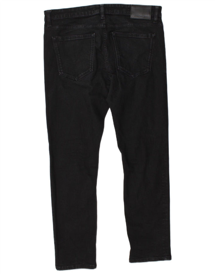 CALVIN KLEIN Jean Slim Homme W34 L30 Noir Coton