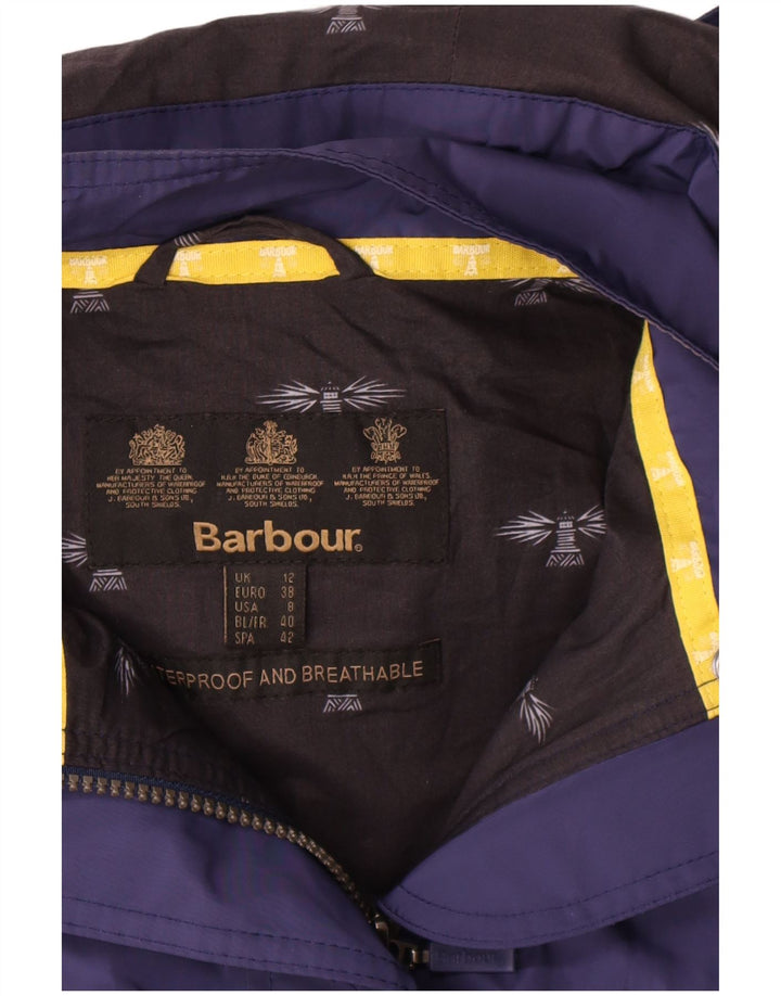 Barbour Manteau coupe-vent à capuche pour femme UK 12 Bleu marine moyen