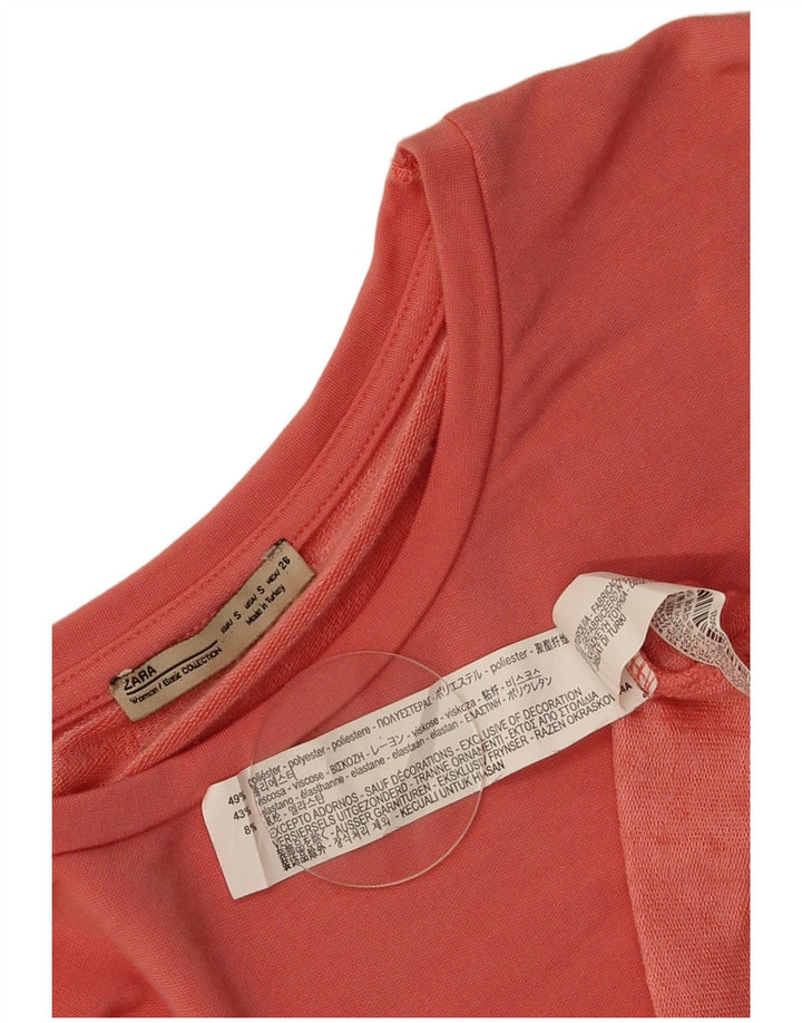 Zara Femme Tunique Top UK 10 Petit Rose Polyester