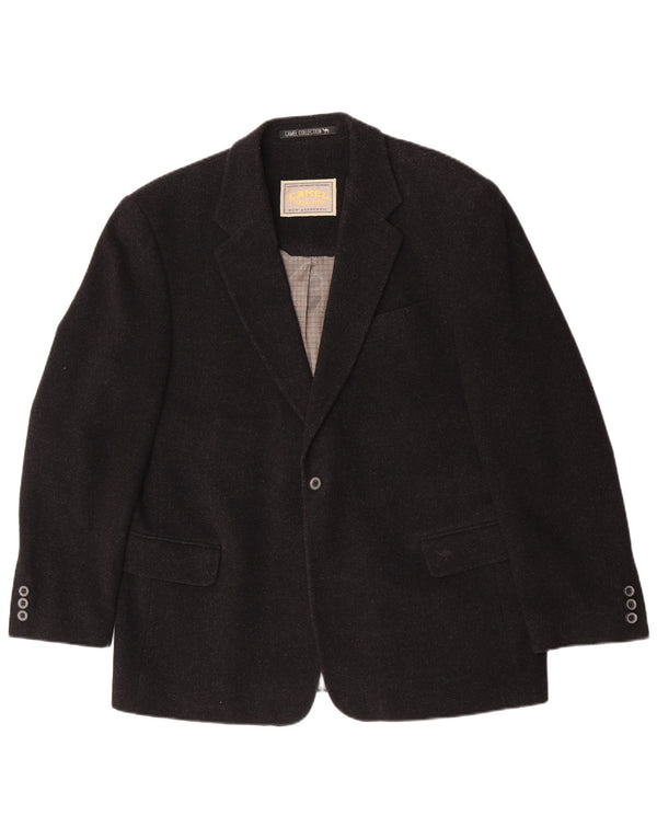 Camel Active Veste blazer 1 bouton pour homme UK 40 XL Laine vierge noire