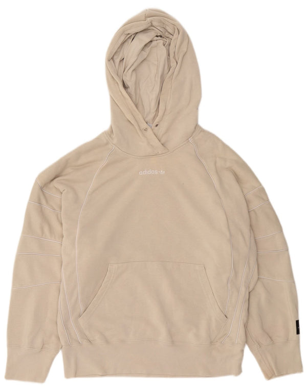 Adidas Pull à capuche surdimensionné pour femme UK 10 Petit coton beige