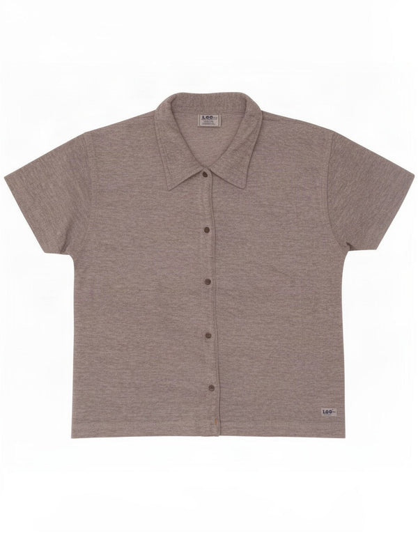 Lee Chemise à manches courtes pour femme UK 18 XL Gris chiné en coton