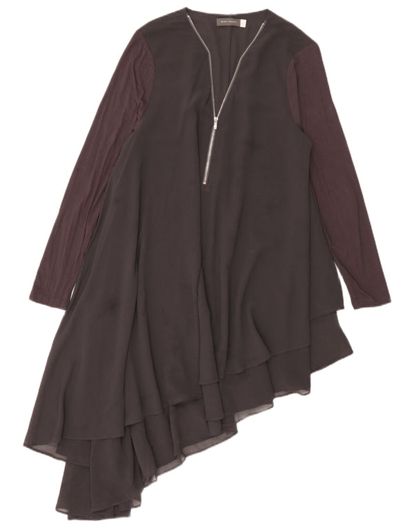 MINT VELVET Robe Asymétrique Femme UK 16 Grand Gris Colorblock