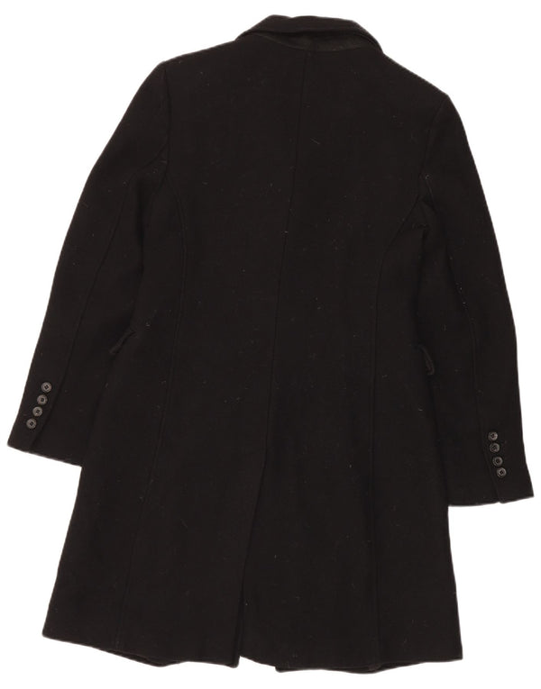 Zara Femme Pardessus UK 10 Petite Laine Noire