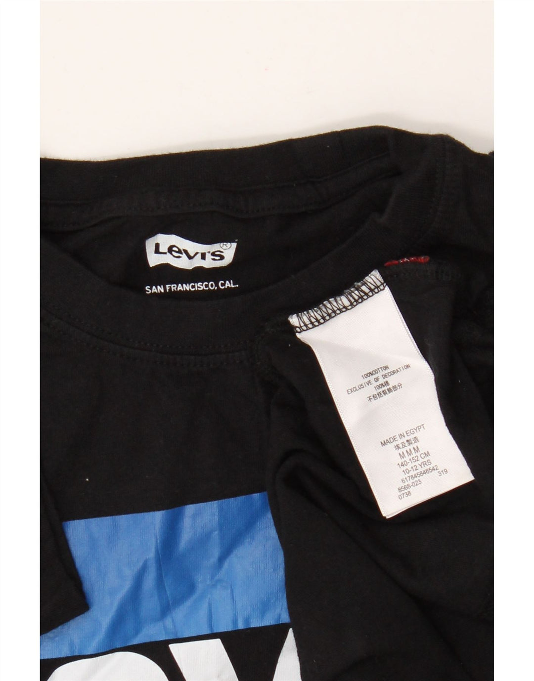 Levi's T-Shirt Graphique Garçon 10-11 ans Coton Noir Moyen