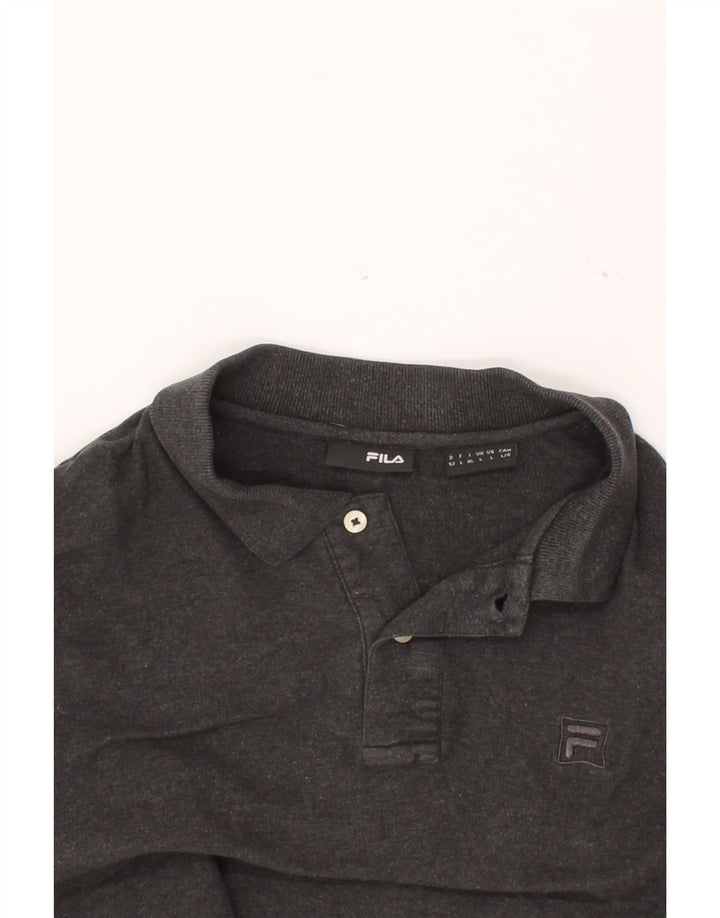 FILA Womens Long Sleeve Polo Shirt UK 16 Large Grey Vintage Fila and Second-Hand Fila from Messina Hembry 