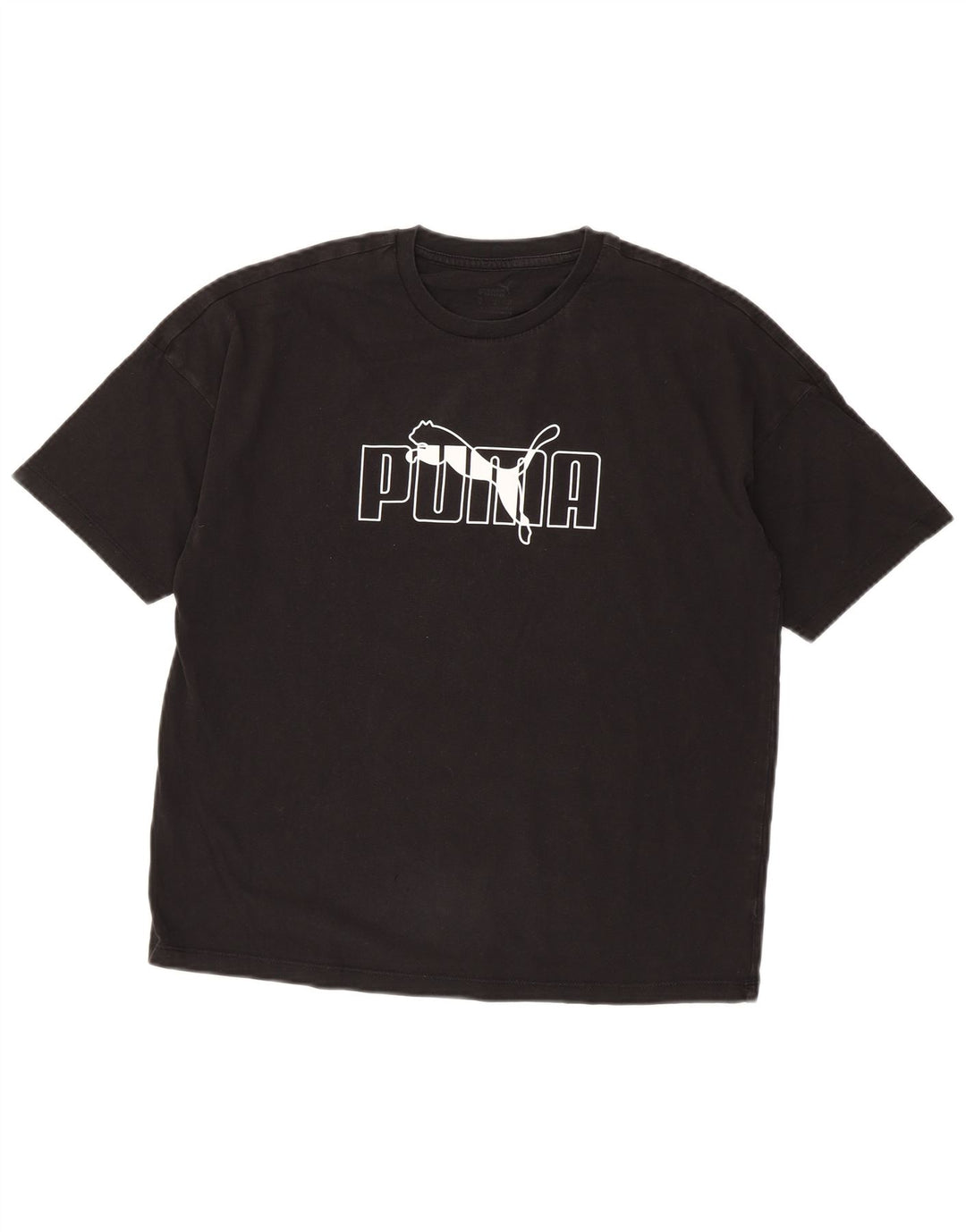 Puma T-shirt graphique pour femme UK 14 Noir moyen